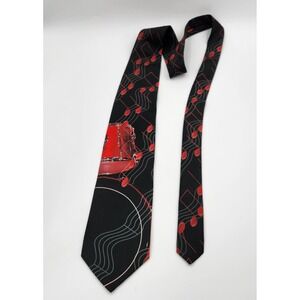 Ralph Marlin Neck Tie Pointed Men's One Size Black Red‎ Printed Classic Formal